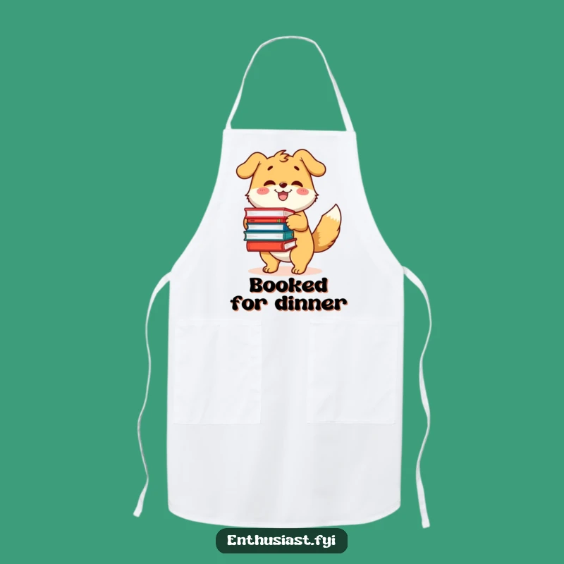 Funny Bookworm Dog Apron: Happy Reader Smock