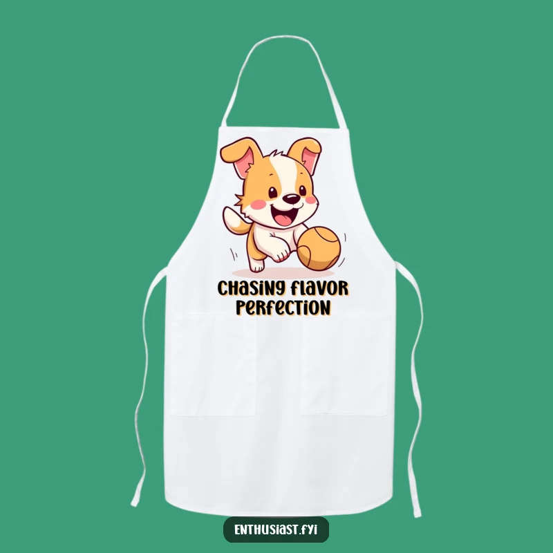 Funny Dog Apron: Cook with Joy, Happy Pup & Ball Design, Great Gift