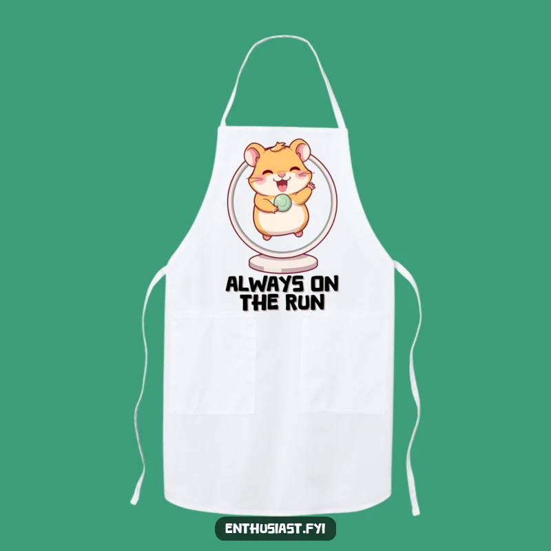 Funny Hamster Wheel Chef Apron: Giggling Energy, Gift for Active Cooks