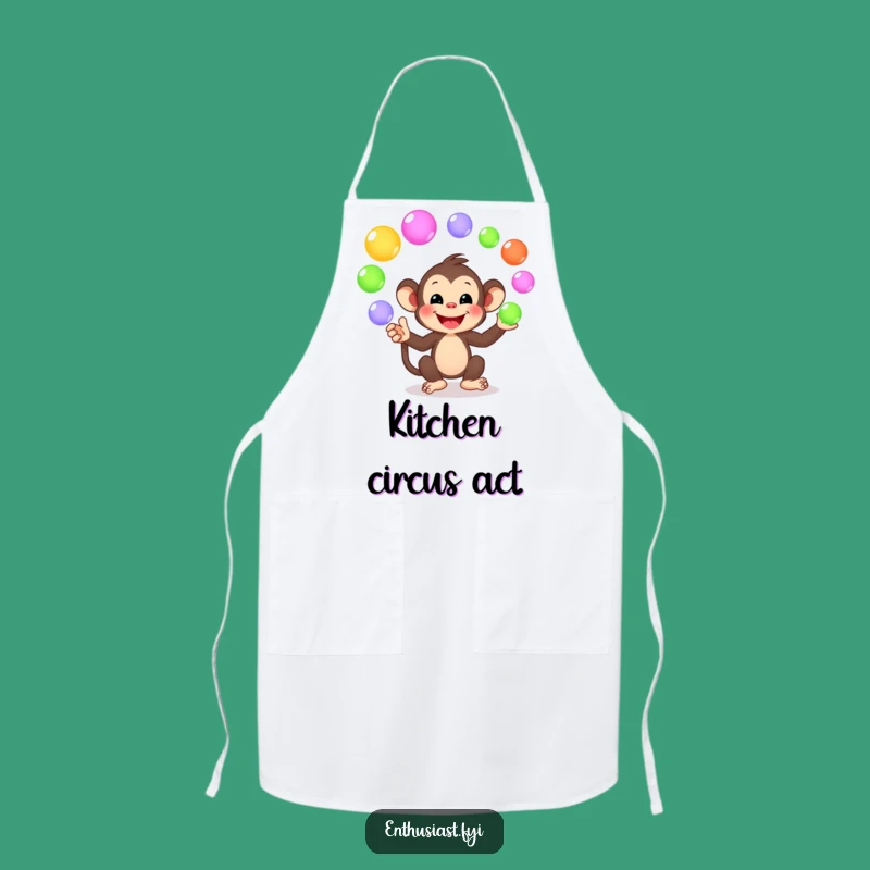 Funny Monkey Juggling Apron - Playful Chef's Wear for Fun