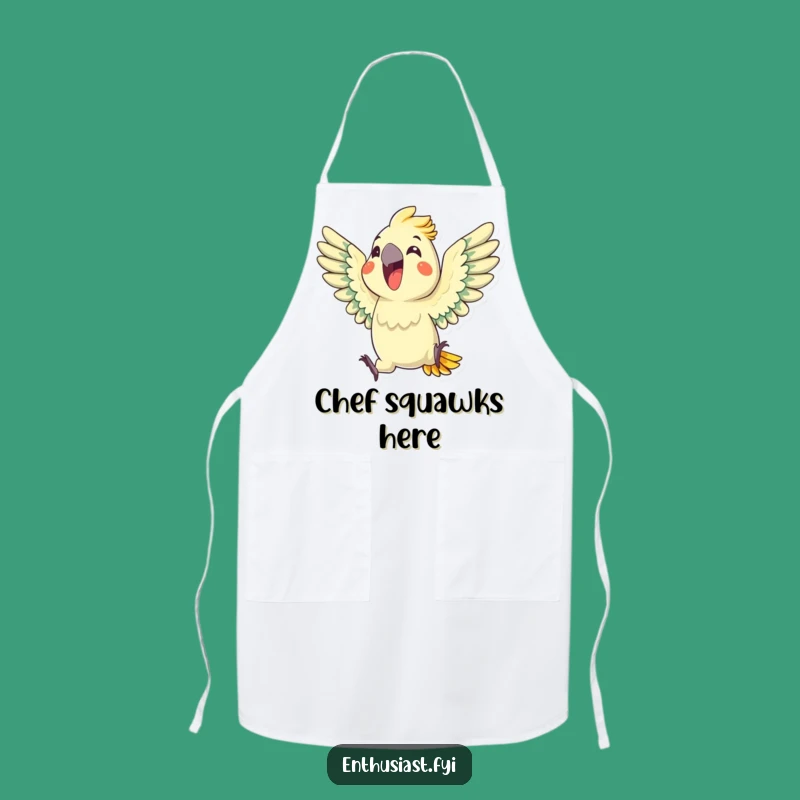 Funny Parrot Squawk Apron: Enthusiastic Avian Kitchen Fun Gift