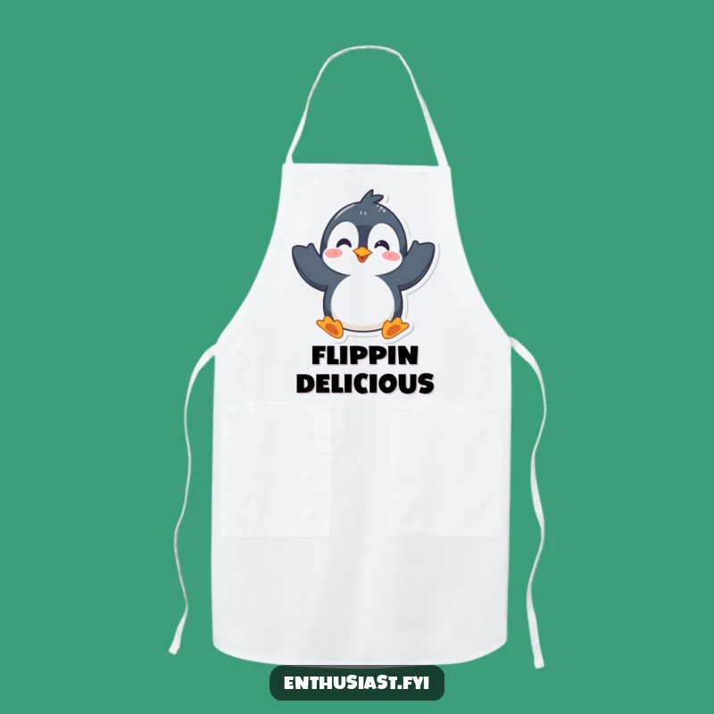 Funny Penguin Party Apron: Cook Up Fun with this Hilarious Waving Character