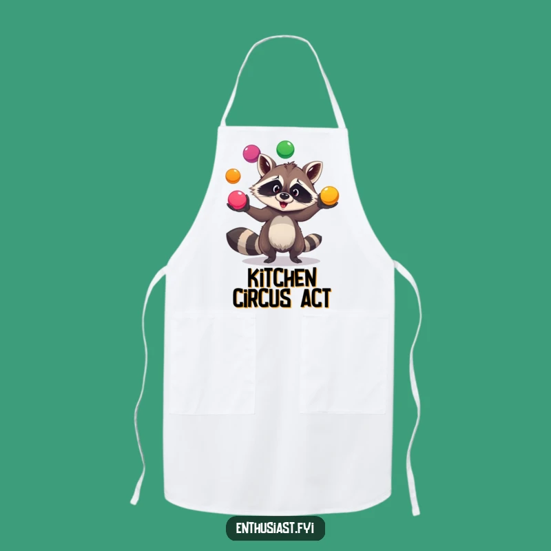Funny Raccoon Chef Apron: Juggle Meals with Kitchen Fun