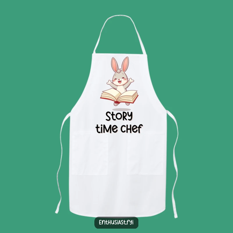 Funny Reading Bunny Apron: Cook or Craft with a Joyful Bookworm