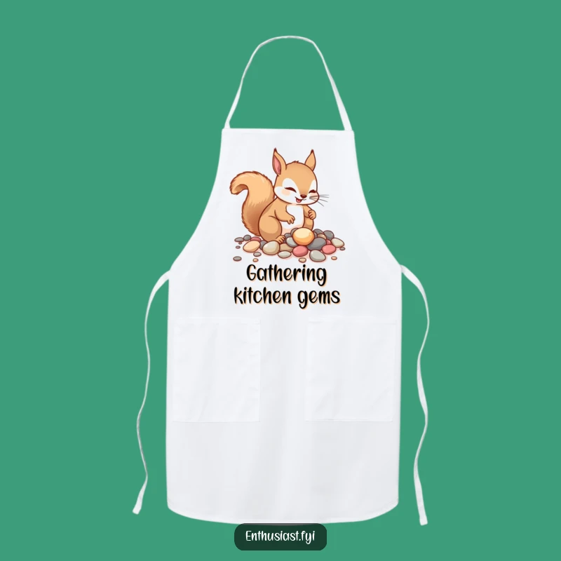 Funny Squirrel Apron - Chef's Pebble Collector Design - Practical Funny Gift!