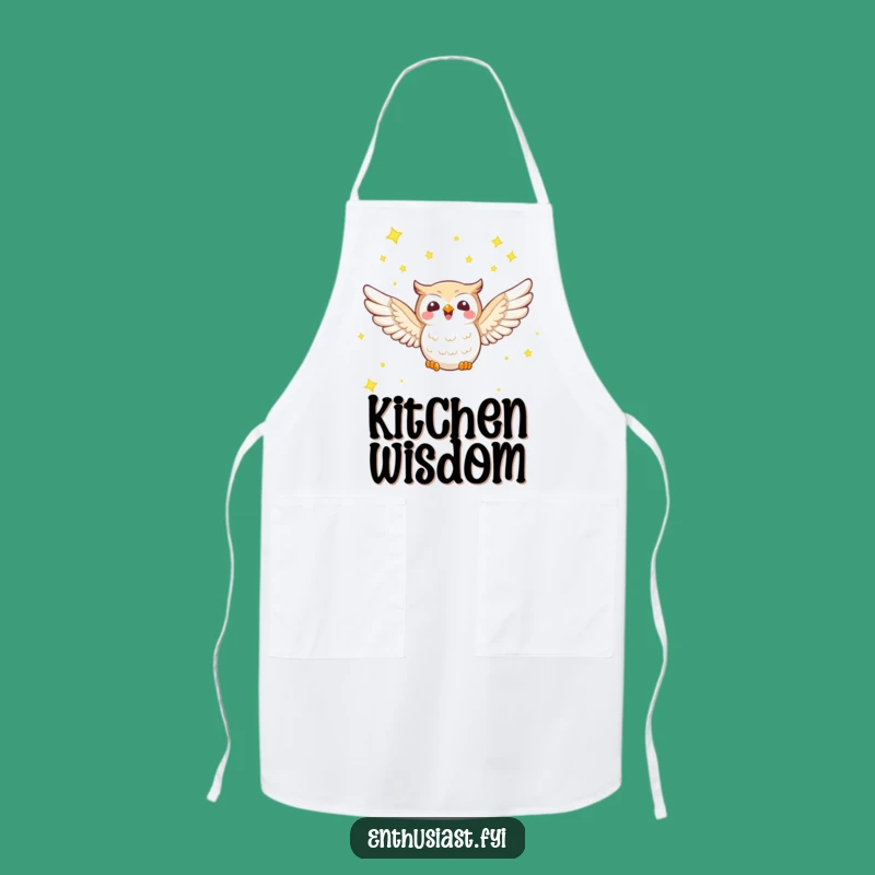 Funny Owl Stars Apron: Character's Celestial Wear, Humorous Kitchen Accessory