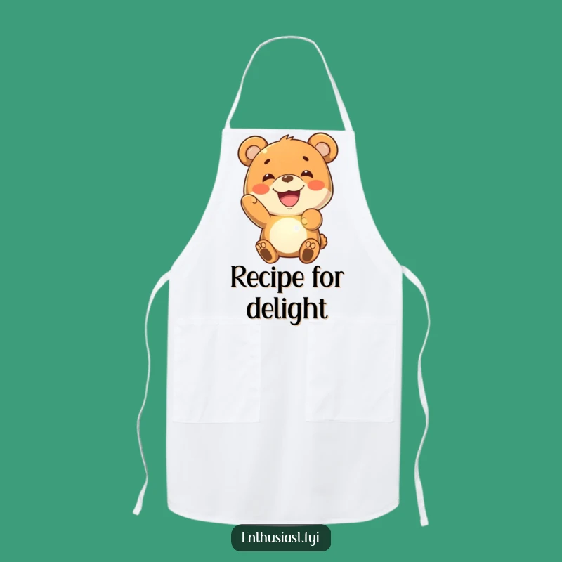 Funny Bear Grin Apron: Glowing Chef Bear: Great Gift!