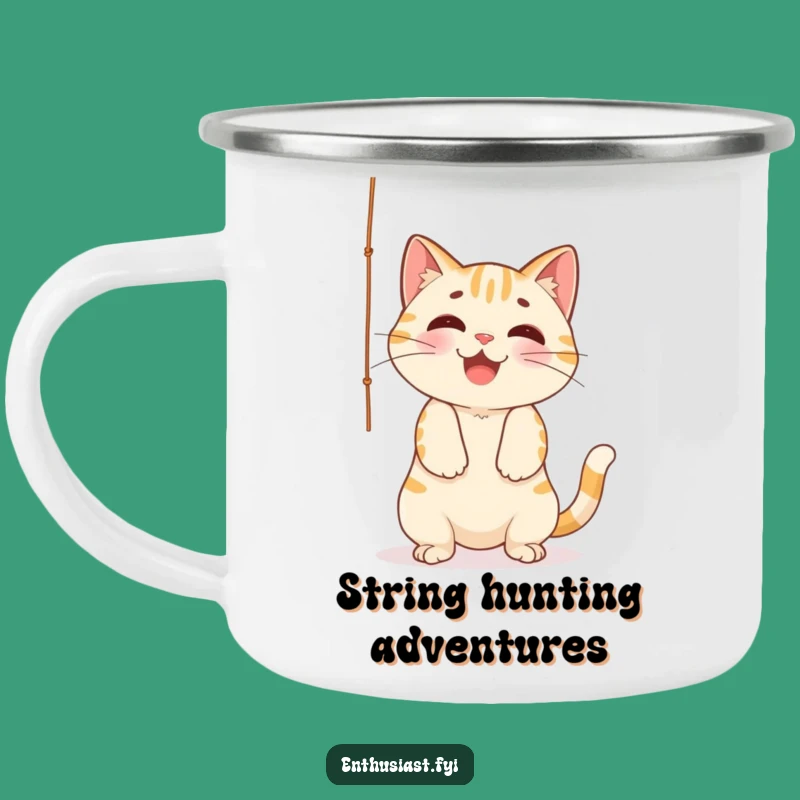 Funny Camping Mug: Cat's String Adventure, Perfect Funny Gift for Campers