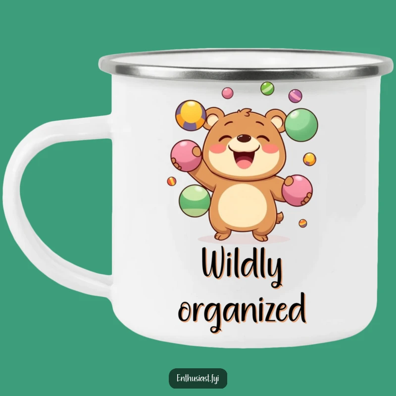 Funny Camping Mug: Juggling Bear Outdoors, Hilarious Companion for Adventures