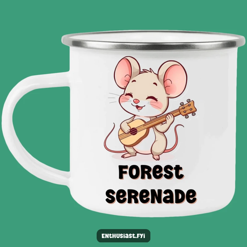 Funny Mouse Musician Camping Mug: Campfire Melodies for Outdoor Fun