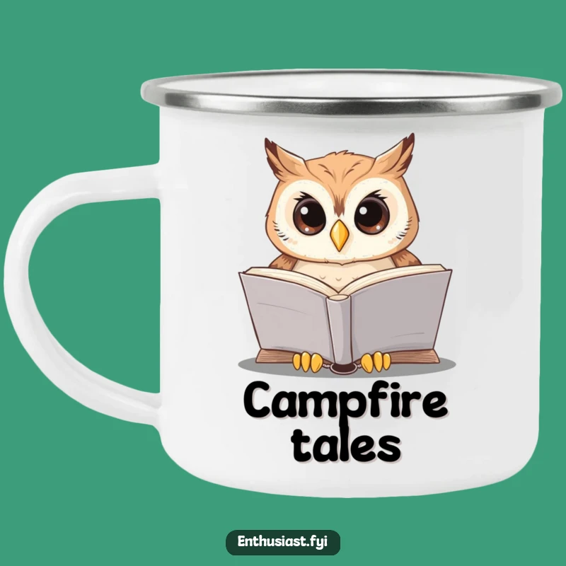 Funny Owl Reading Camping Mug: Sip & Study Under the Stars