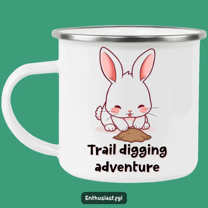 Funny Rabbit Camping Mug: Coffee with a Digging Bunny, Gift