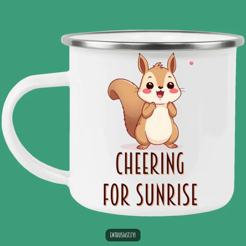 Funny Squirrel Cheering Camping Mug: Stay Energized on All Your Adventures