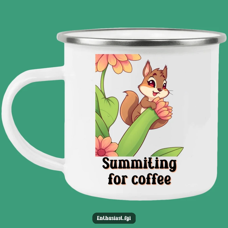 Funny Squirrel Climbing Camping Mug - Spirited Adventures Drinkware Gift