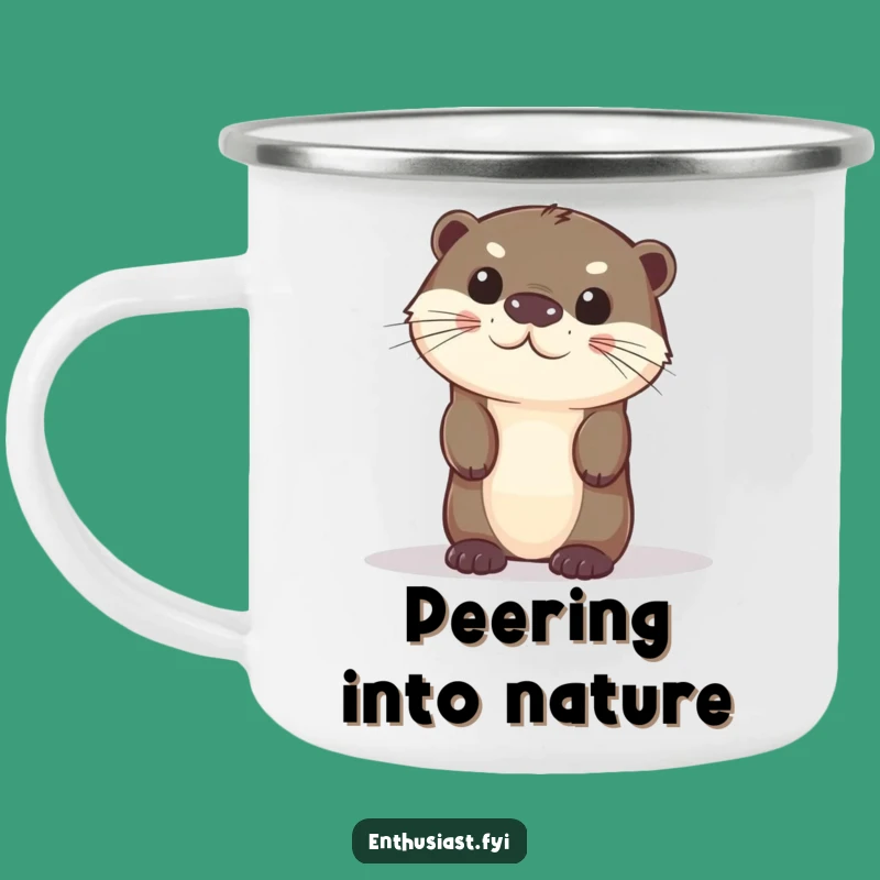 Funny Curious Otter Camping Mug: Adventure with a View