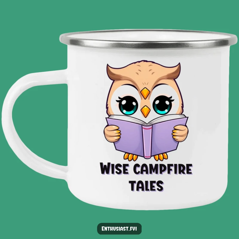 Funny Happy Owl Reading Camping Mug: Wisdom on the Go
