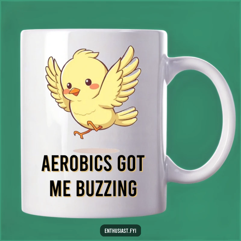 Funny Bird Mug: Energetic Flapper Design - Perfect Joyful Gift!