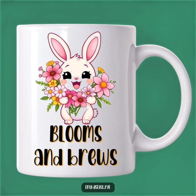 Funny Rabbit Flower Bouquet Mug: A Charming Gift for a Delightful Someone