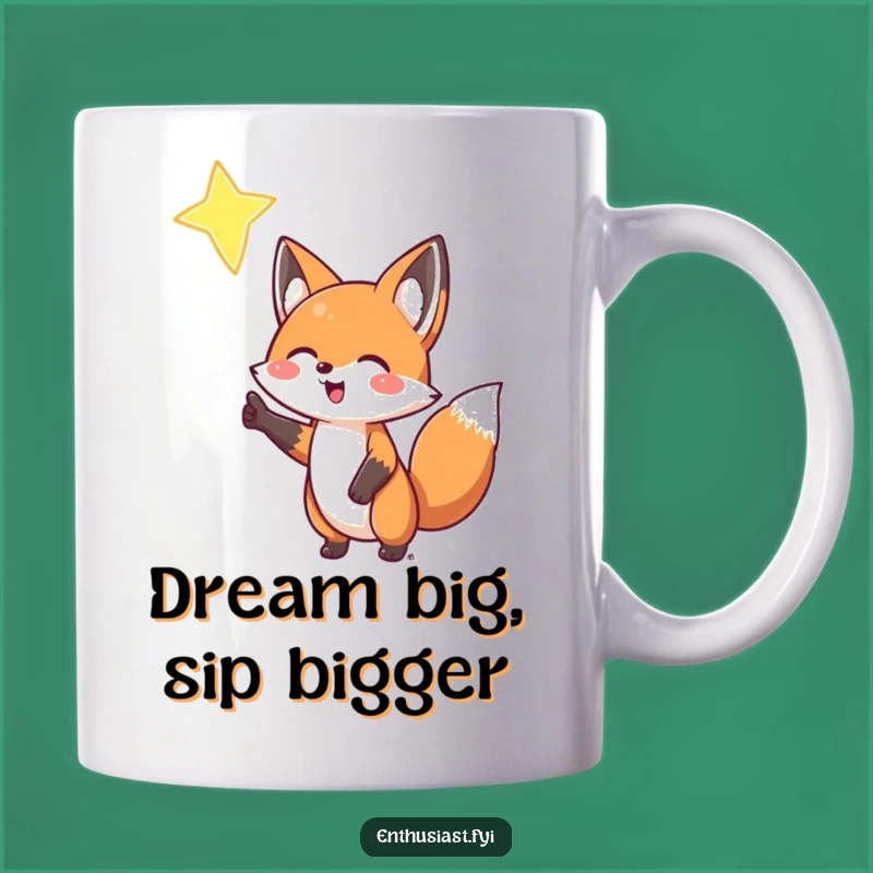 Funny Fox Star Gazer Mug: Enthusiastic Celestial Gift for Dreamers