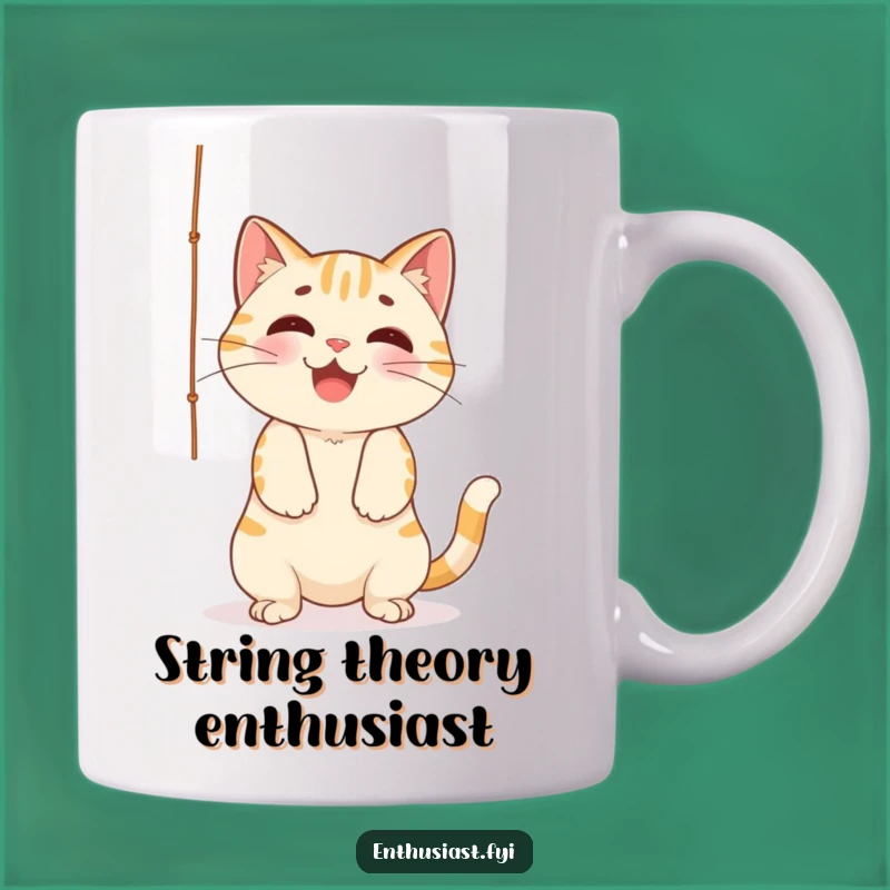 Funny Cat Mug: Playful Kitty Batting String, Perfect Funny Gift for Cat Lovers