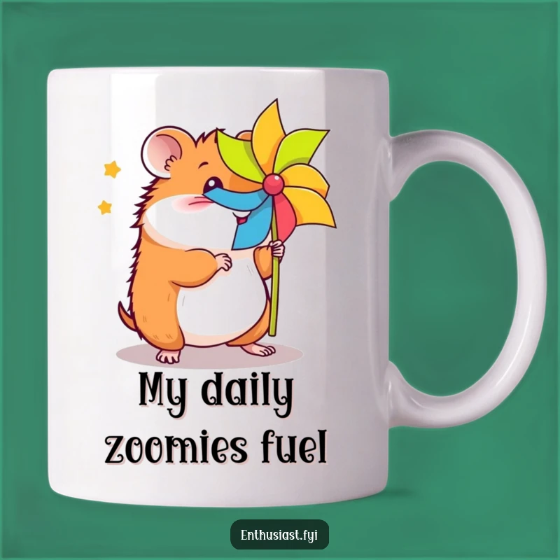 Funny Hamster Pinwheel Mug: Energetic Pet Gift for a Joyful Spin