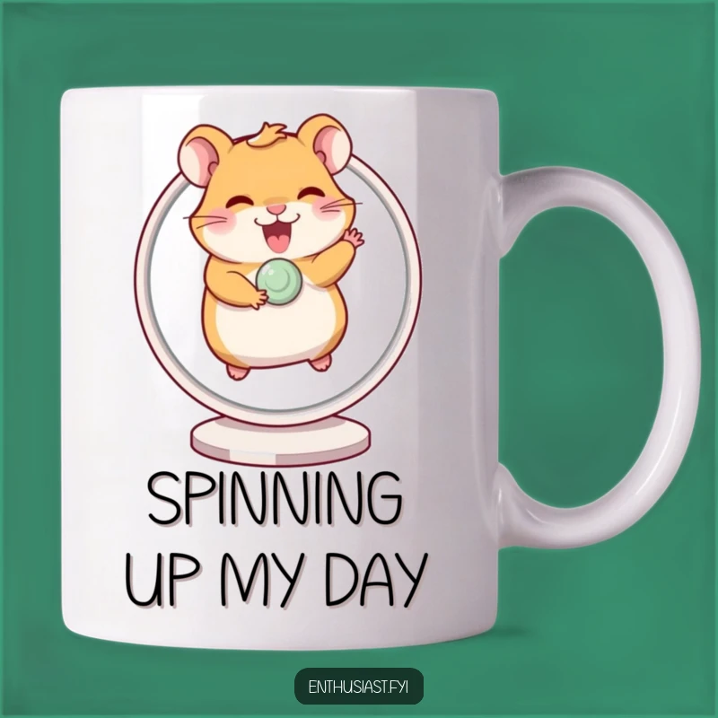 Funny Hamster Wheel Mug: Giggling Energy, Perfect Gift for Busy Movers