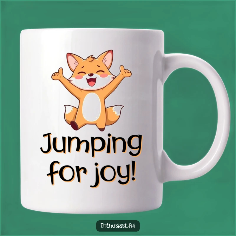 Funny Joyful Fox Mug: Exuberant Design, Perfect Funny Gift for Happy People