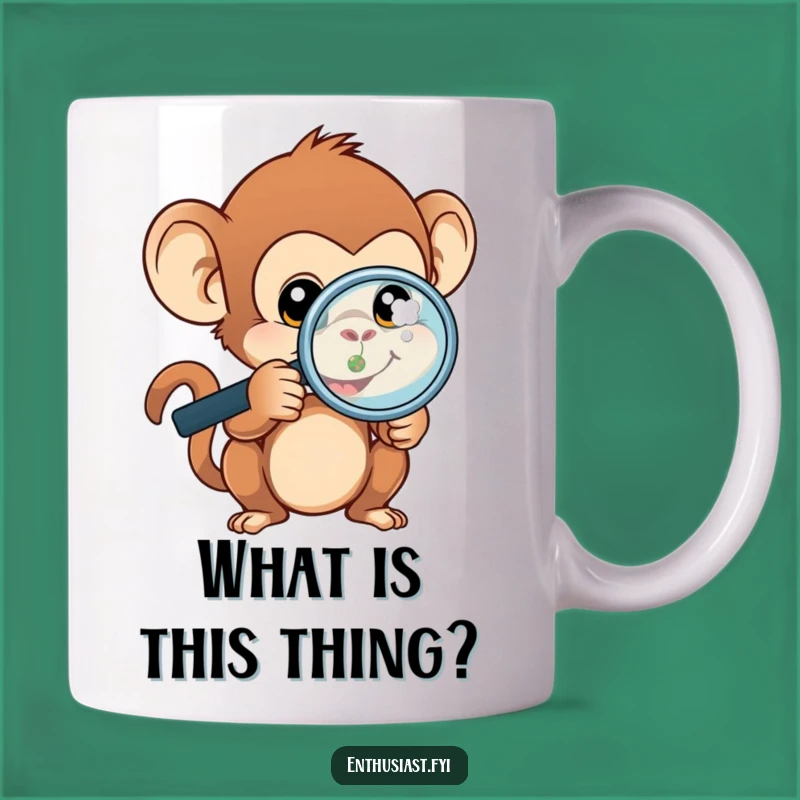 Funny Monkey Magnifying Mug: Curious Explorer, Perfect Funny Gift for the Inquisitive Mind