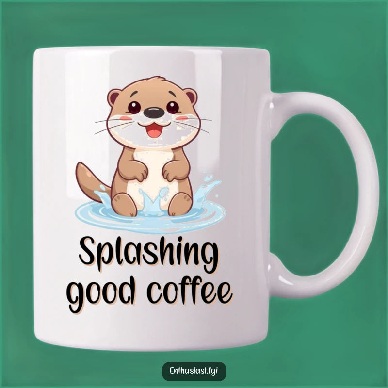 Funny Otter Mug: Happy Character Splashing Joyfully, Perfect Fun Gift
