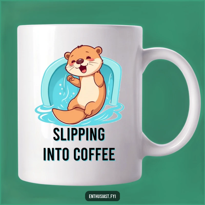 Funny Otter Slide Mug: Enthusiastic Water Fun Gift