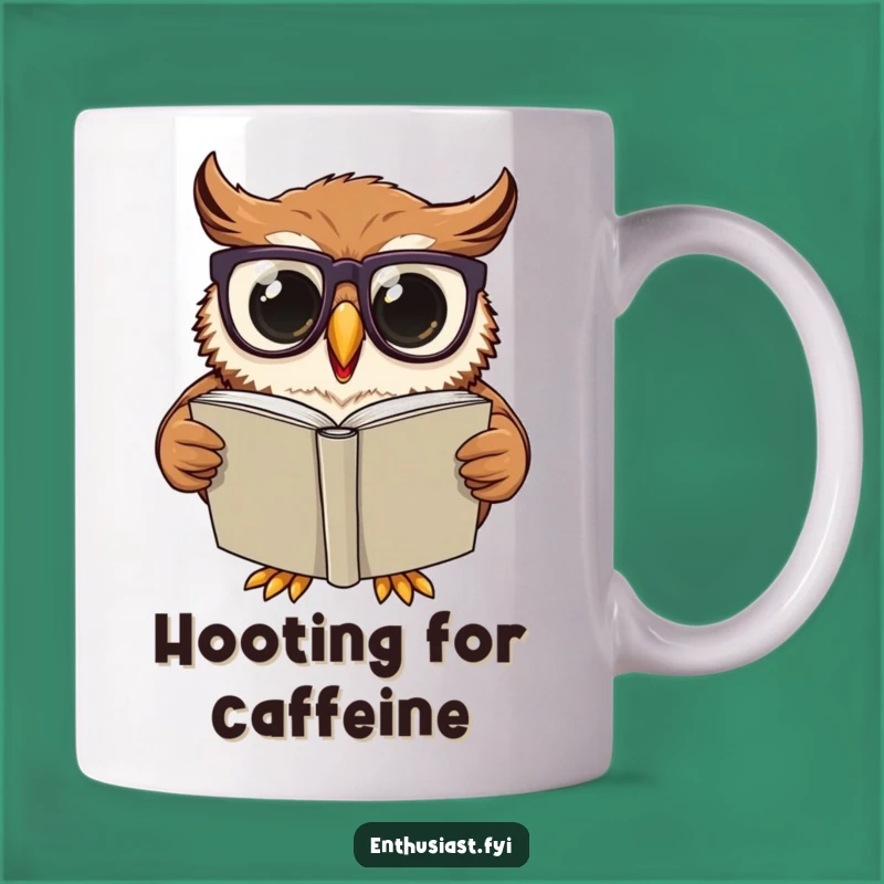 Funny Owl Mug: Smart Owl with Glasses, Perfect Funny Gift for Book Lovers