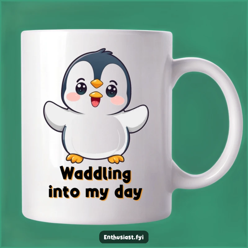Funny Penguin Wave Mug: A Delightful Gift for Antarctic Enthusiasts!