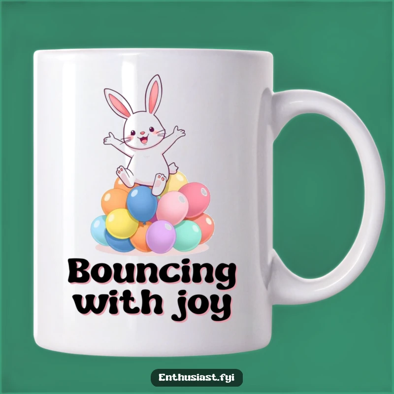 Funny Rabbit Balloon Leap Mug: A Joyful Gift for Enthusiasts of Fun and Festivity