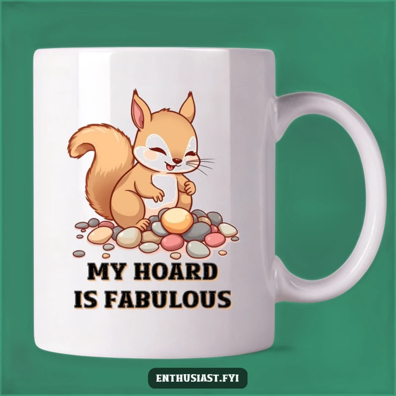 Funny Squirrel Pebble Collector Mug - A Hilarious Gift for Nature Lovers!