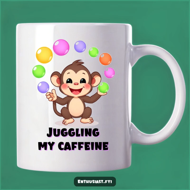 Funny Monkey Juggling Mug - Playful Orb Master's Happy Gift