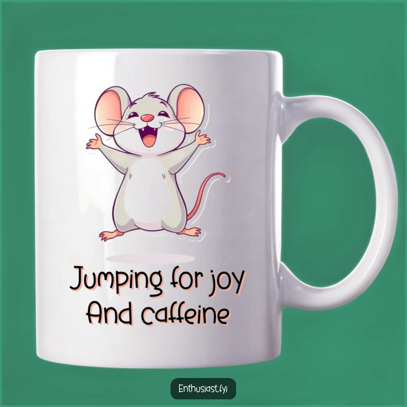Funny Mouse Excitement Mug: A Cheerful Gift for Jump for Joy Moments