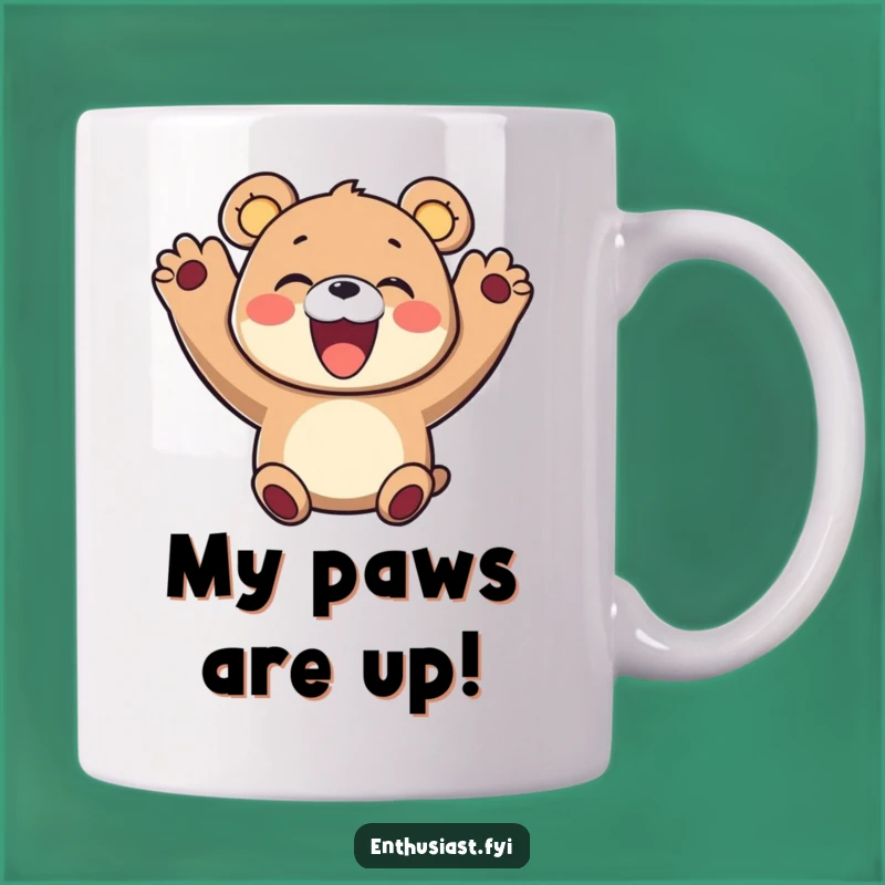 Funny Bear Mug Gift: Delighted Character Cheering for Ultimate Joyful Moments