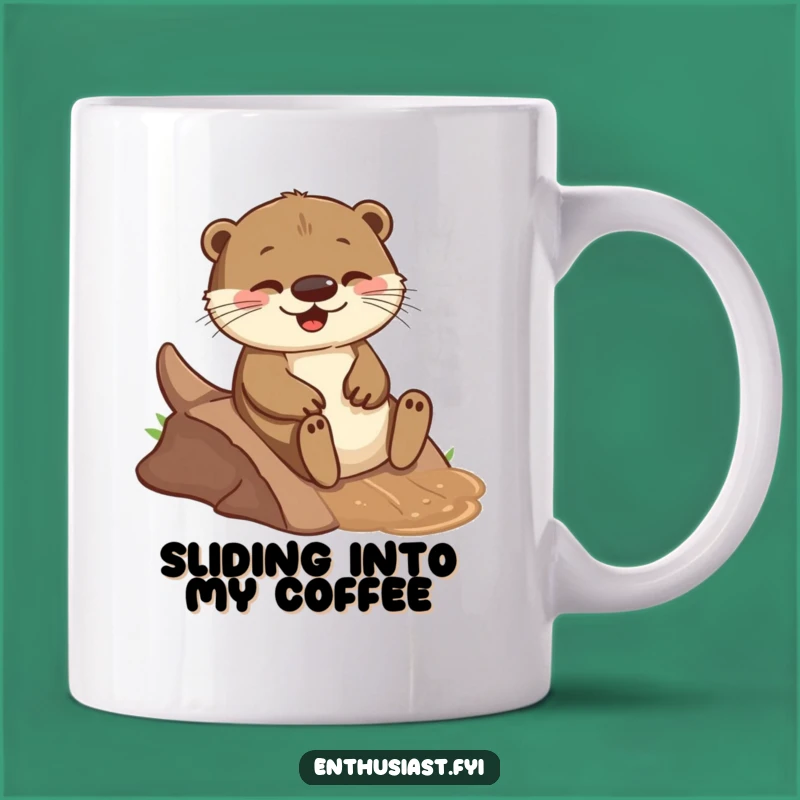 Funny Otter Slide Mug: Joyful Play, Perfect Gift for Water Lovers