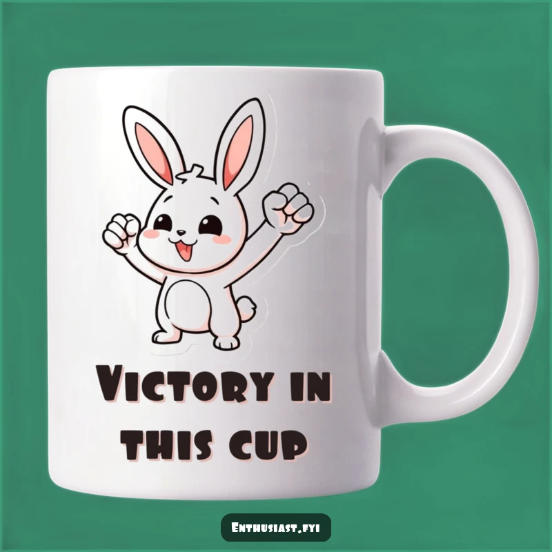 Funny Motivational Rabbit Fist Pump Mug: The Perfect Funny Gift for Go-Getters!