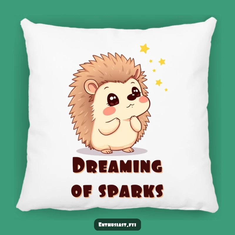 Funny Hedgehog Firefly Pillow: Cozy Wonder Cushion, Humorous Home Decor Gift