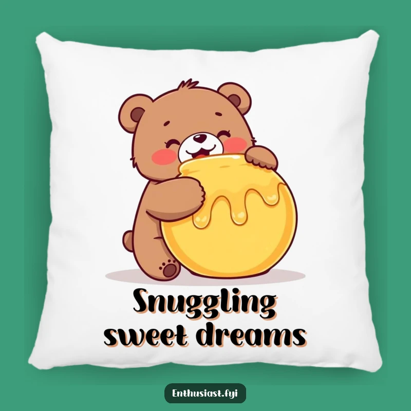 Funny Bear Honey Pillow: Cozy Enthusiastic Comfort Gift