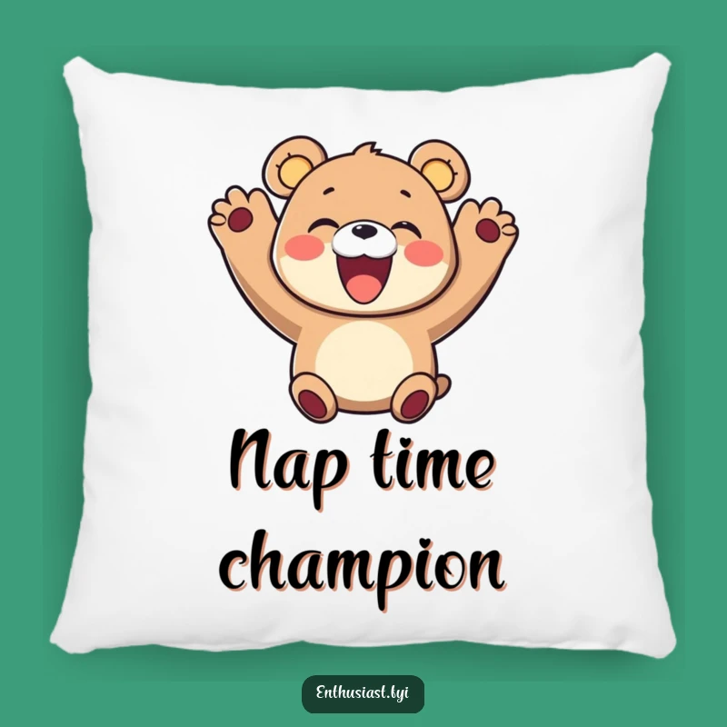 Funny Bear Pillow: Cuddle Up with This Cheerful Character's Happy Vibes