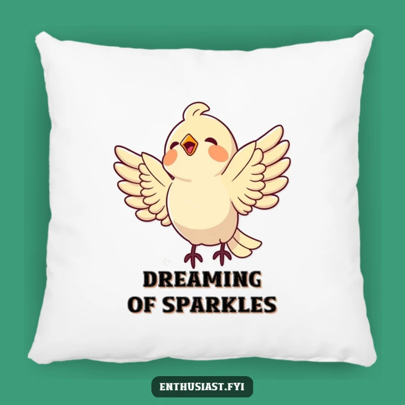 Funny Bird Shiny Pillow: Cozy Up with Avian Delight!