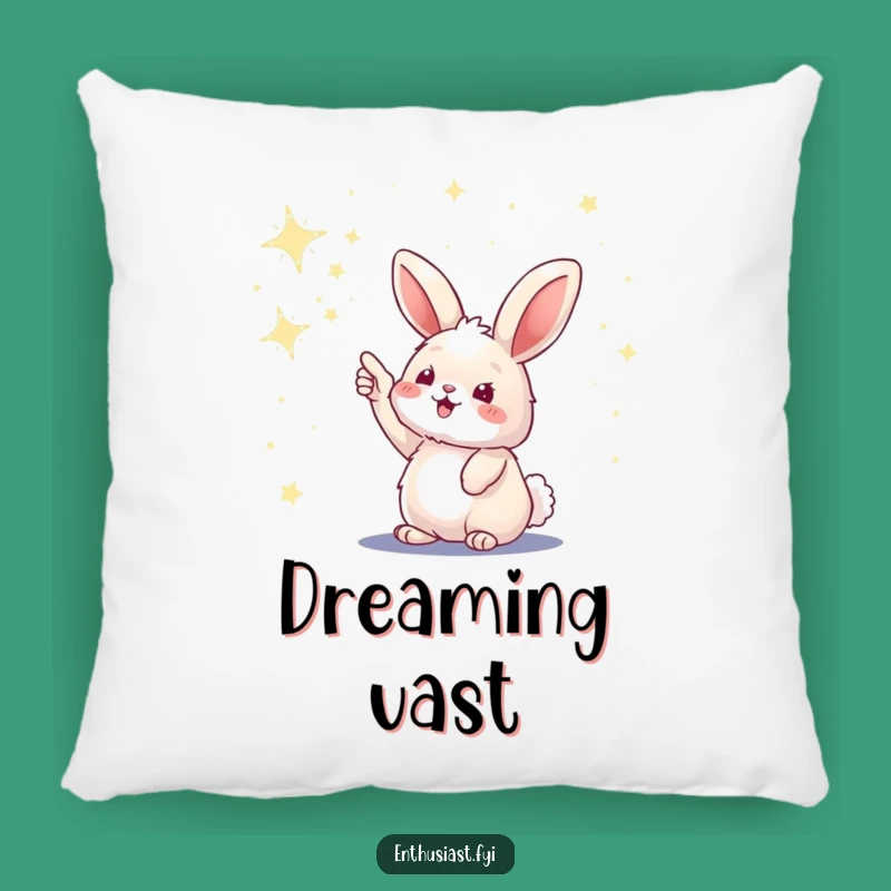 Funny Bunny Stargazing Pillow: Cozy Up With Cosmic Dream Humor