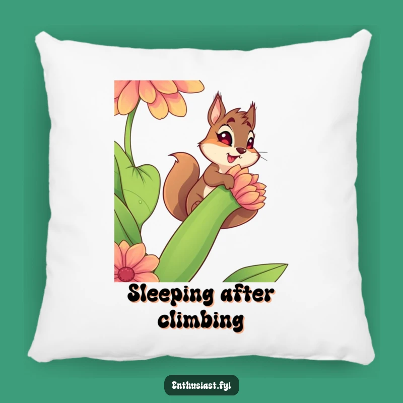 Funny Squirrel Climbing Pillow - Cozy Comfort with Determined Flair Gift