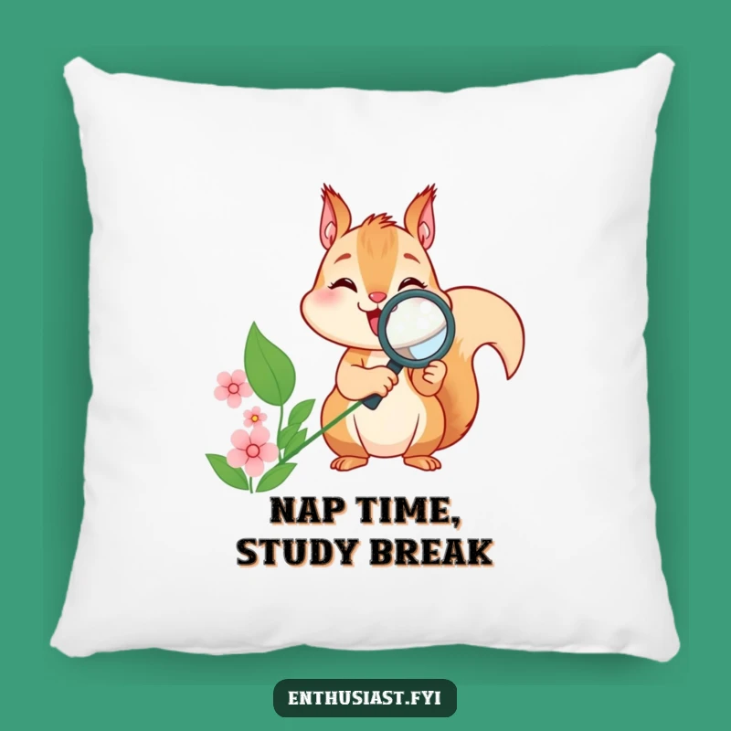 Funny Squirrel Magnifying Flower Pillow - Comfy & Hilarious Accent Decor