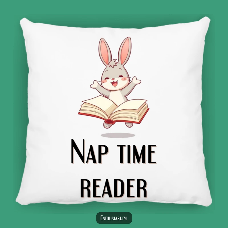 Funny Reading Bunny Pillow: Cozy Comfort for Book Lovers