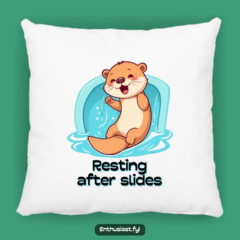 Funny Otter Slide Pillow: Cozy Enthusiastic Water Comfort Gift