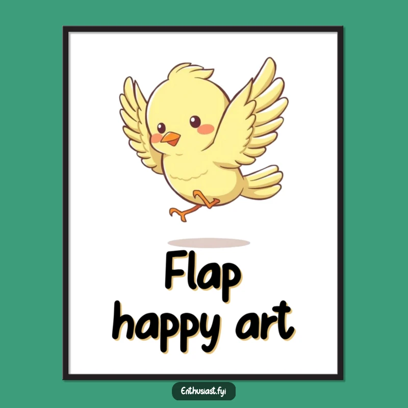 Funny Bird Digital Art: Energetic Flapper - Instant Joyful Decor Gift!