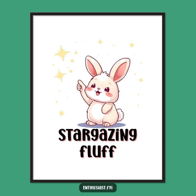 Funny Bunny Stargazing Digital Print: Hilarious Art for Instant Cosmic Decor